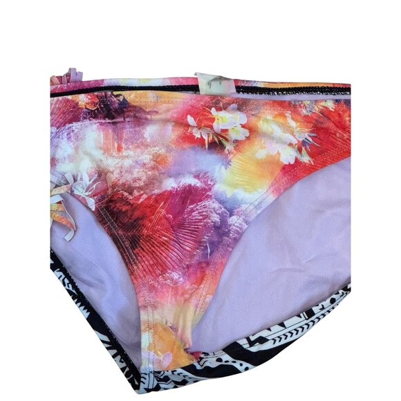 Raisins Bikini Set Womens Size Large Fringe Halter & Tropical Design Multi-Color - Picture 6 of 7